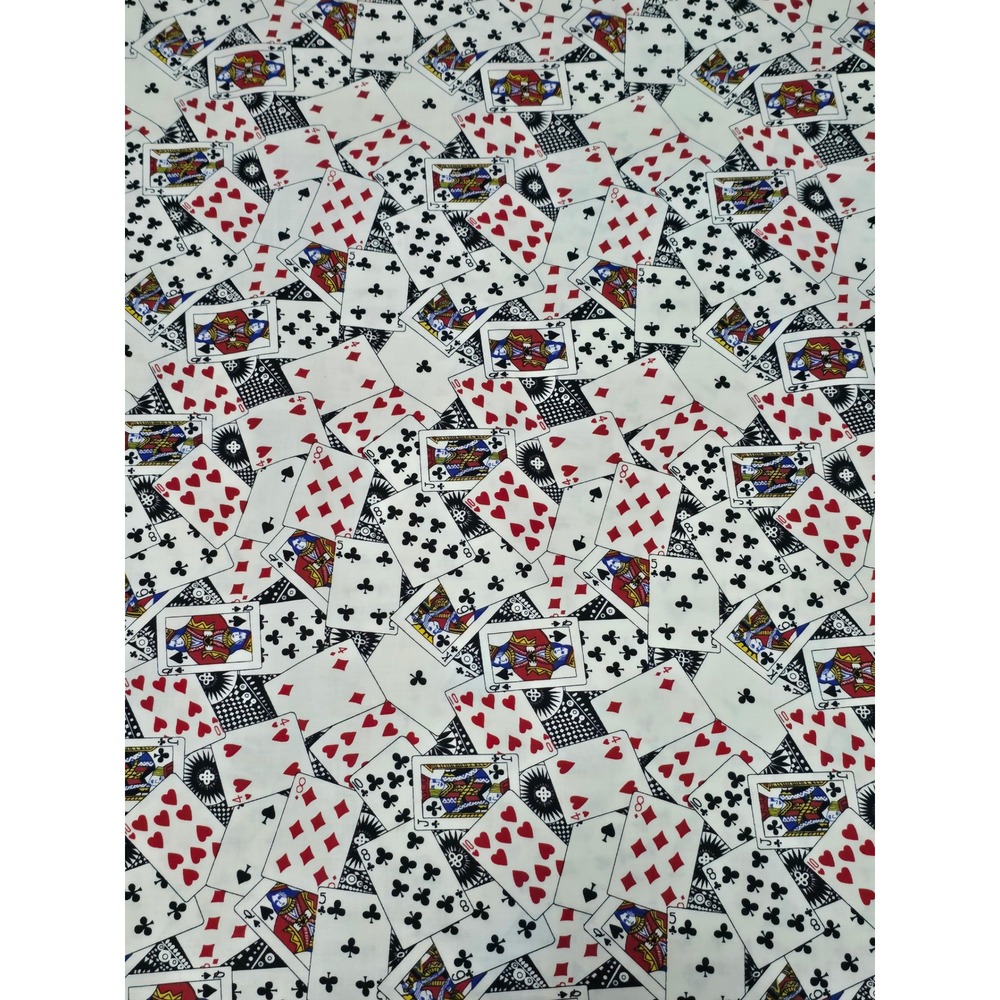 11 yrds 2ft Fabri-Quilt Playing Cards Fabric 44" Wide Cotton White Red‎ Black